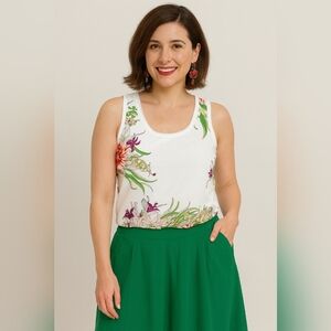 Jennifer Lopez Floral Sleeveless top - Size S